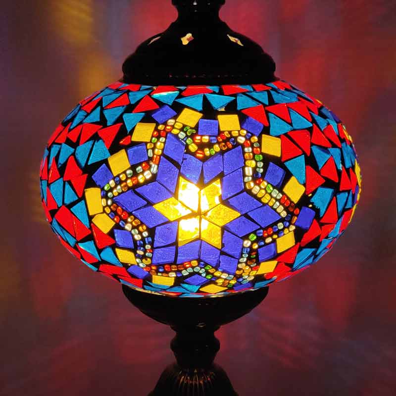 Tl63 3 Multi Color Glass Design Mosaic Turkish Table Lamp Cynor