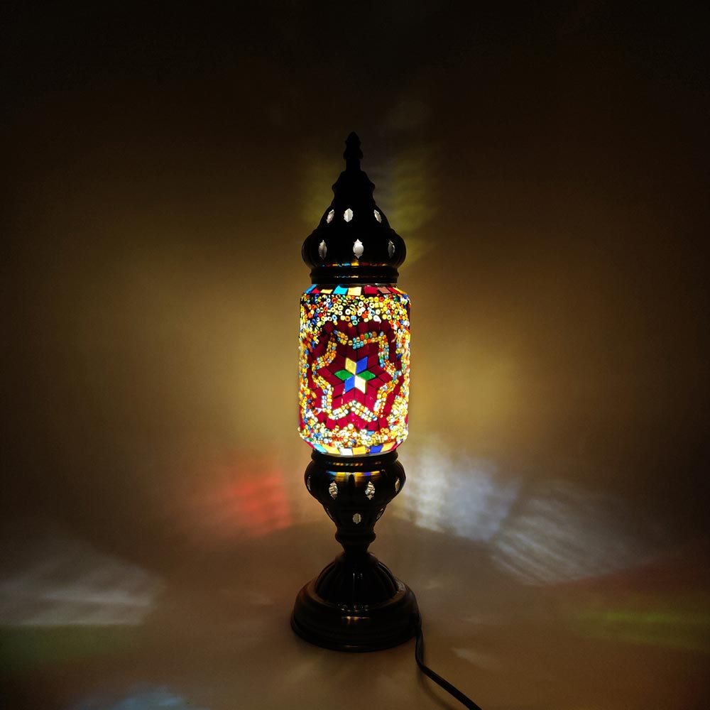Tl65 3 Multi Color Glass Design Mosaic Turkish Table Lamp Cynor