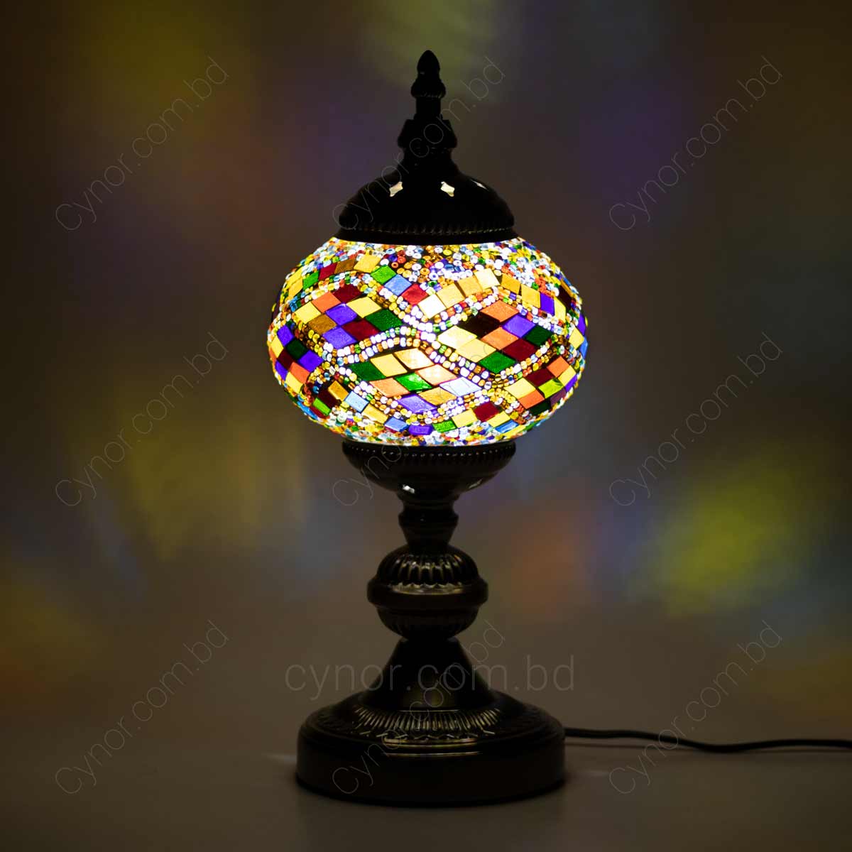 Multi Color Glass Design Mosaic Turkish Table Lamp Cynor